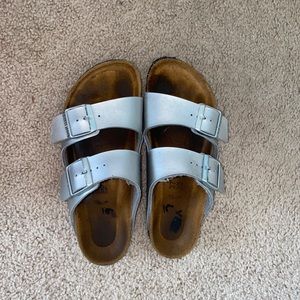 silver Birkenstock’s size 37